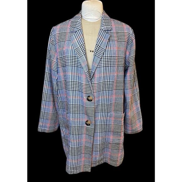 J. Jill Barleymult Plaid Oversized Textured Boyfriend Blazer Sz. XL - Picture 2 of 11